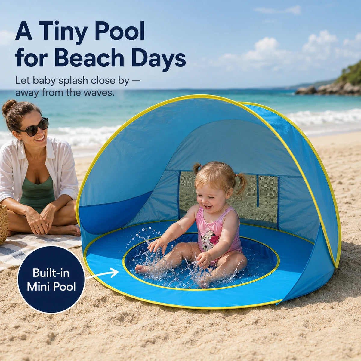SplashBub™ Baby Beach Tent with Built-In Pool
